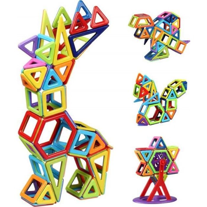 108Pièces Bloc de Construction Magnétique pour Enfant Plus de 3ans Jeux Construction Aimanté Jouet Educatif et Créatif Cadeau