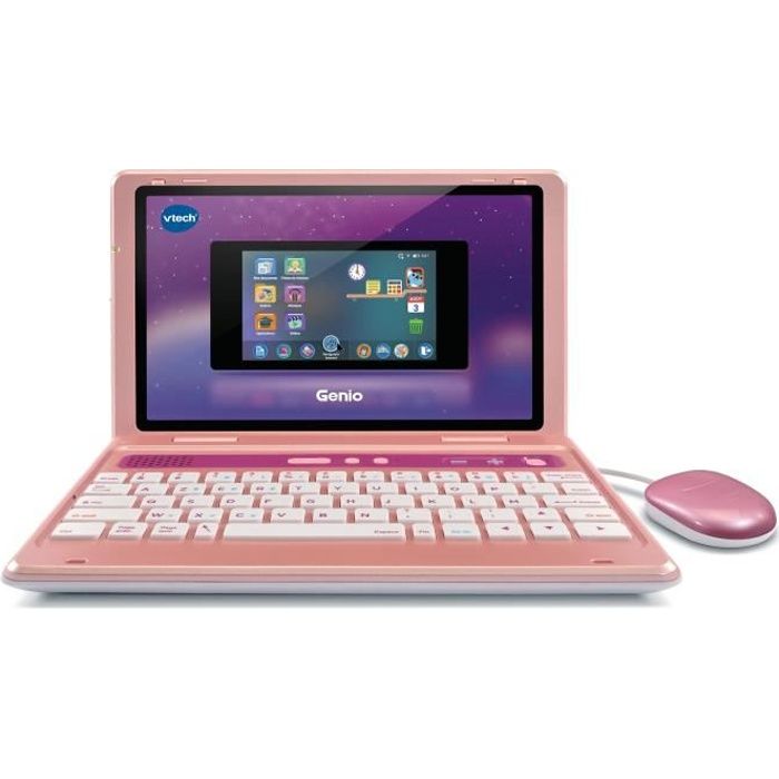 Ordinateur pour enfant VTECH Genio - Clavier AZERTY souris écran 5’’ mémoire 8GB - Rose