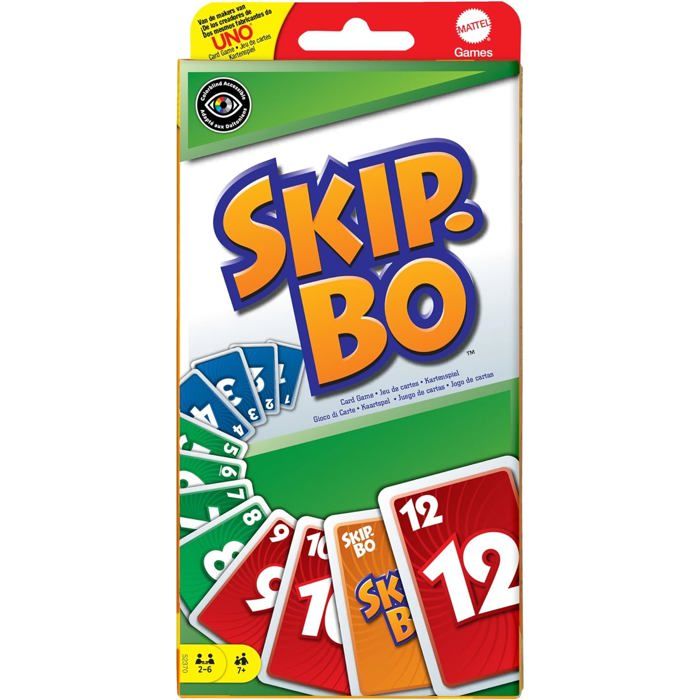 Skip-Bo Mattel Games Jeu De Cartes Jeu De Société Familial pour Adultes Et Enfants 2 À 6 Joueurs Jouet pour Enfant de 7 Ans et Plus