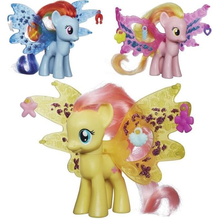 Jouet - HASBRO - My Little Pony Ailes Féeriques - Fille - 3 ans - Vendu avec 3 charms
