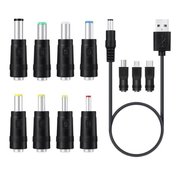 Universel Cble dAlimentation USB vers DC 5V avec 11 Pcs Connecteurs pour Camra Tablette PC Tlphone couleurs mu CABLE DALIMENTATION