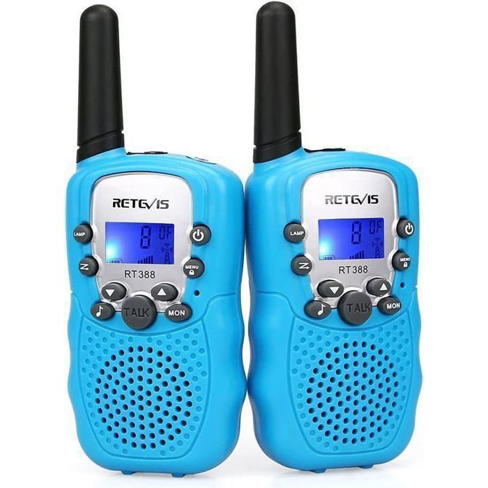 Retevis RT388 Longue Portée Talkie Walkie Enfant 8CH Lampe de Poche VOX 3-12 Ans Enfants Jouets Activités Cadeaux danniversaire