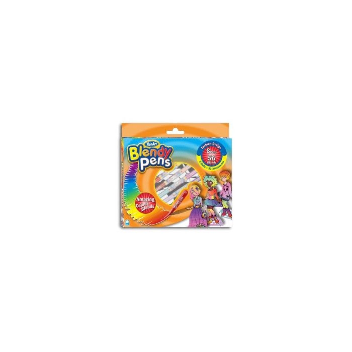 Blendy Pens model Fashion Design - VENTEO - 8 feutres - Réutilisable - Créatif pour enfants - A partir de 3 ans - Kit de coloriage