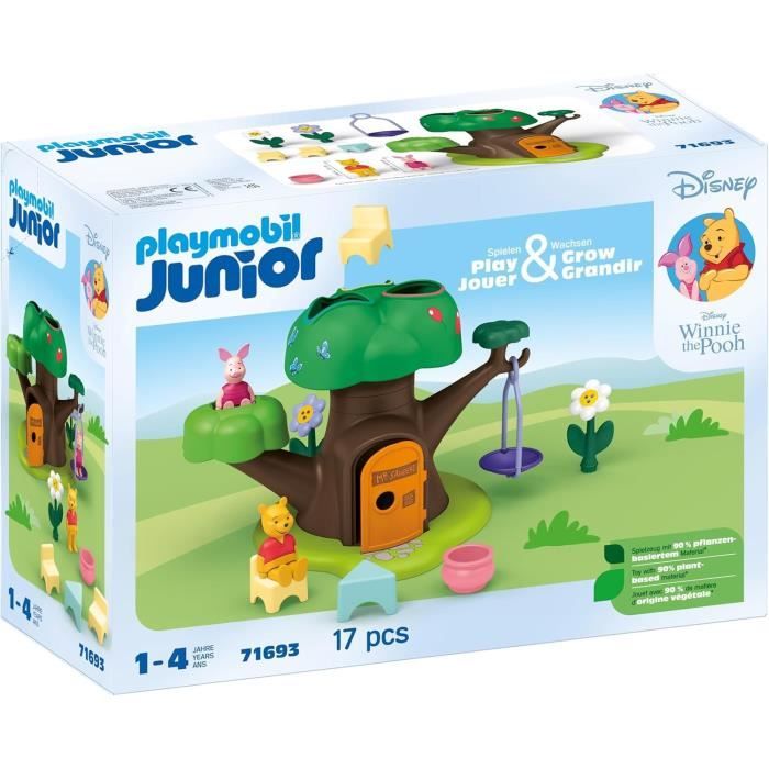 PLAYMOBIL Junior 71693 Winnie lourson et Porcinet avec cabane 17 pièces Junior & Disney Dès 12 mois