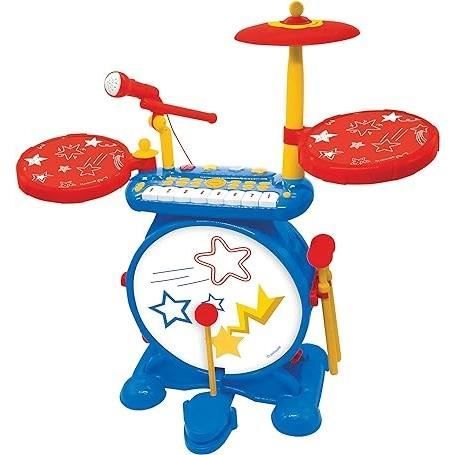 Lexibook - Batterie électronique pour enfant - Lumineuse - Complète avec clavier cymbales et tabouret - Dés 3 ans