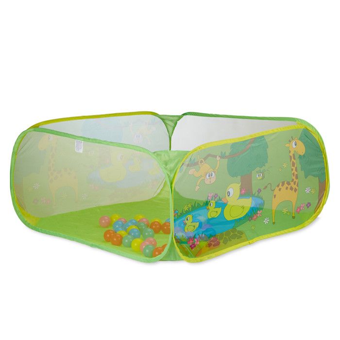 Relaxdays Piscine à Balles pour Enfants Tente de Jeu Bébé 6 mois 50 balles sans BPA Pop-Up HxL 50 x 110 cm coloré
