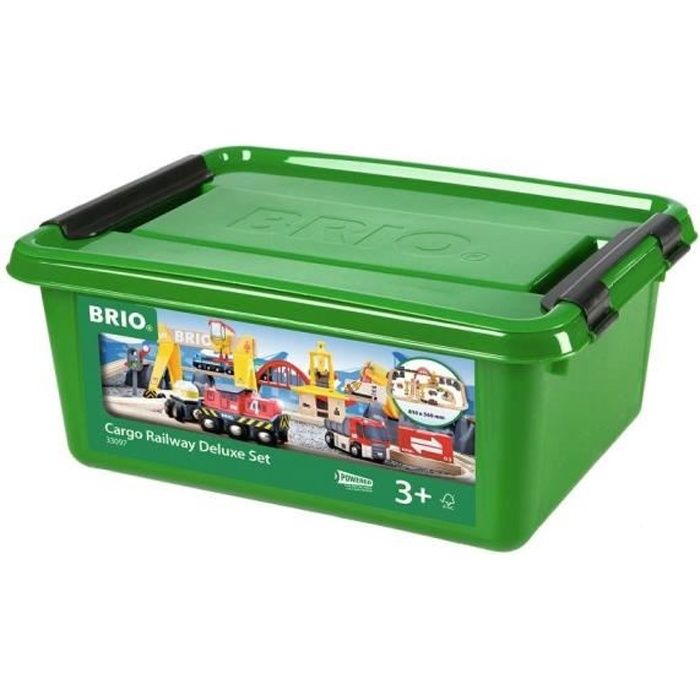 Circuit de train en bois BRIO - Grues et Chargements - Coffret complet 54 pièces - Ravensburger - Dès 3 ans