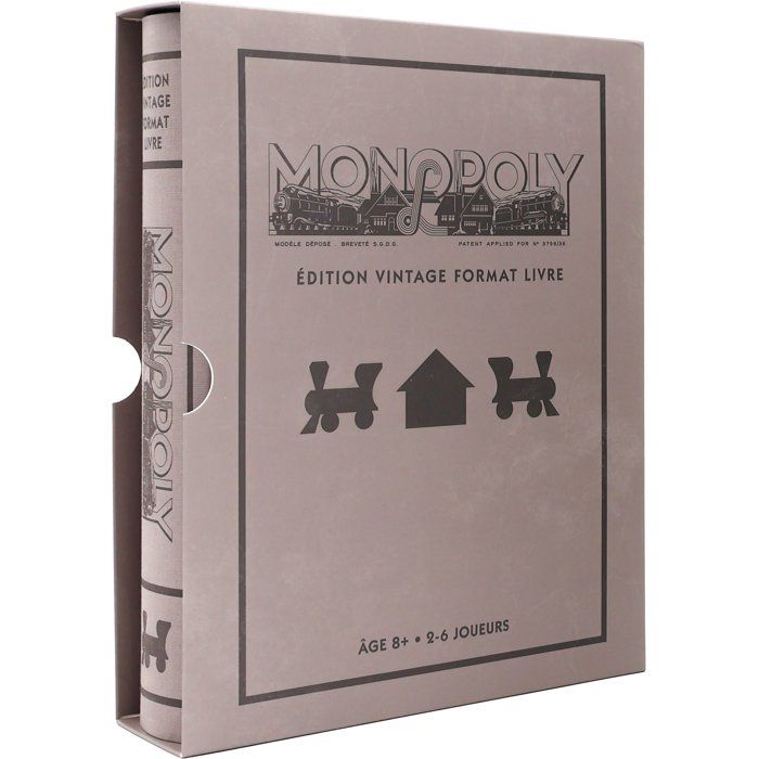 Monopoly édition vintage - Format livre - Jeu de société - MEGABLEU - Dès 8 ans