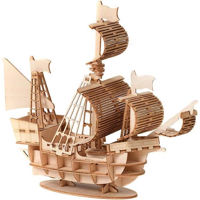 Maquette de Bateau Bricolage Kits de Modèles de Bateaux à Voile en Bois - 3D Modèle De Décoration