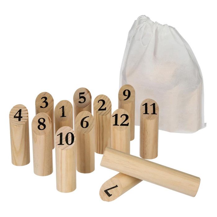 Jeu de Quilles en Bois Nordique 21cm Naturel