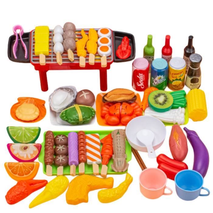 Jouet alimentaire - DINETTE - CUISINE BBQ 59 pcs - Bleu - Enfant 3 Ans