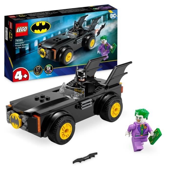 LEGO® DC 76264 La Poursuite du Joker en Batmobile Jouet de Voiture avec Brique de Démarrage Super-Héros