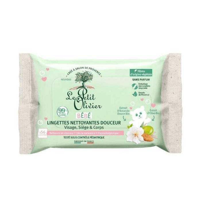Le Petit Olivier - Lingettes Nettoyantes Douceur - Bébé - Dès La Naissance - x56
