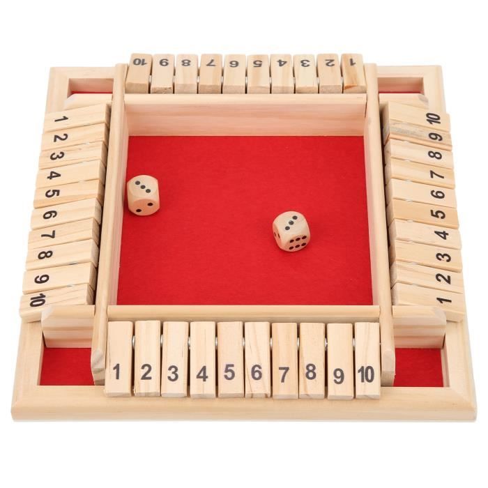 Jeu de société en bois - Beaux jeux - 10 chiffres - 4 faces