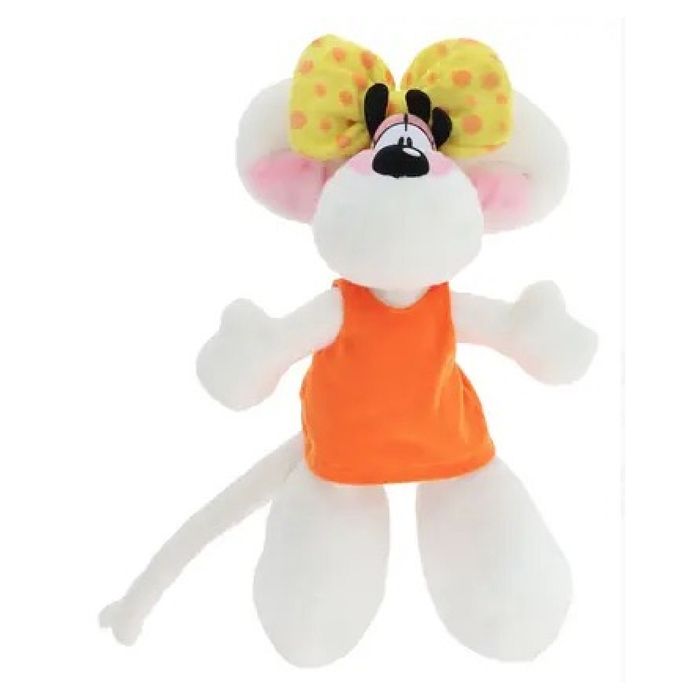 Peluche ina en robe orange 30cm