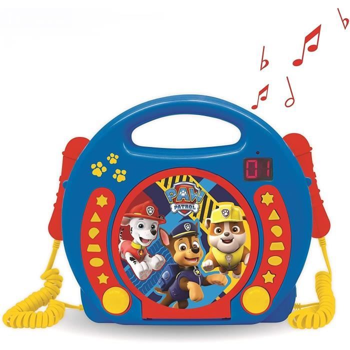 PAT PATROUILLE - Lecteur CD karaoké enfant avec 2 microphones - LEXIBOOK