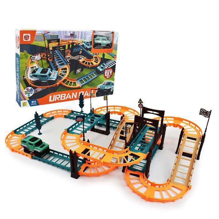 Jouet Circuit Voiture Electrique Enfant Ensemble de Circuits de Course Cadeaux de Noël pour Enfants 3 4 5 6+ Ans Garçons Filles
