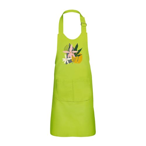 Fabulous Tablier Cuisine Enfant 2 Poches Vert Fleurs Style Contemporain - Haut de gamme