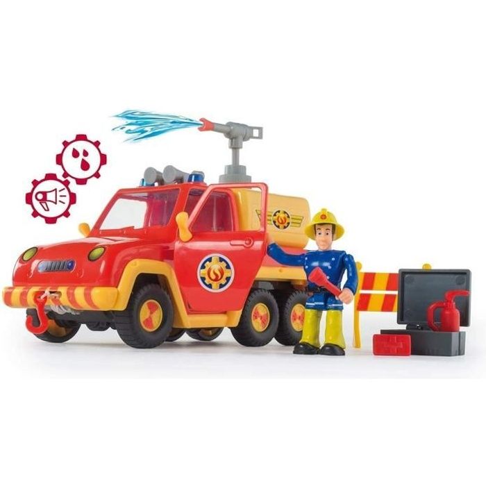 Smoby - Sam le Pompier - Pick Up Vénus - Fonction Lance à Eau - Jouet pour Enfant de 3 Ans et Plus