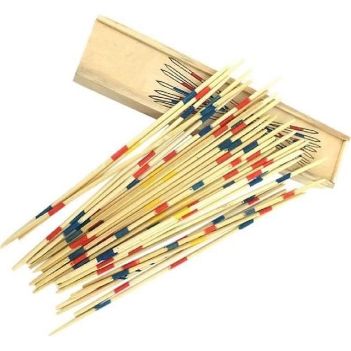 Jeu de Mikado - Jeu dadresse pour petits et grands - Coffret en bois - Normes CE