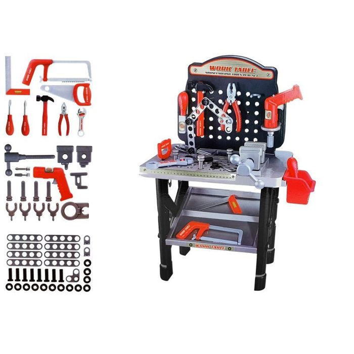 Ensemble jouet Etabli Bricolage pour enfant avec outils  69x265 x75 cm