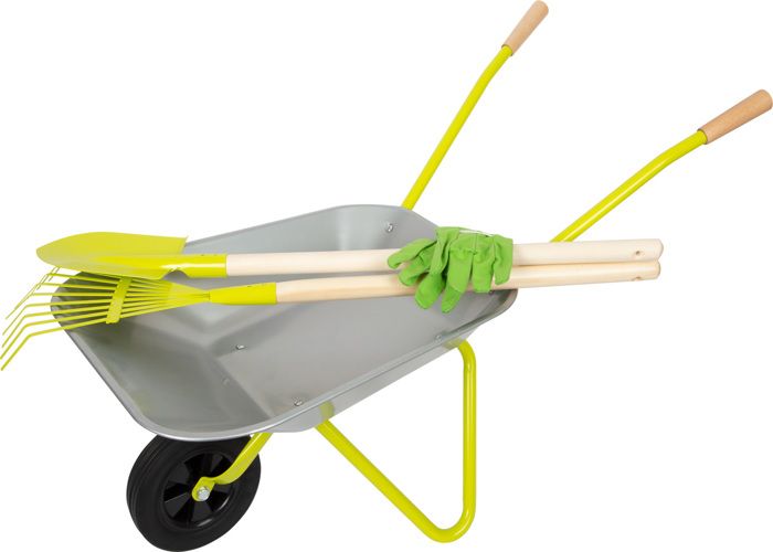 jouet pour enfant Brouette en métal avec outils de jardin