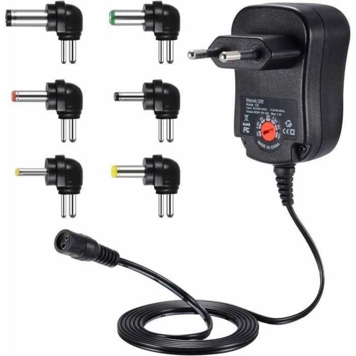 Adaptateur secteur universel 12W 3V à 12V chargeur pour VTech Kidimagic et autres appareils