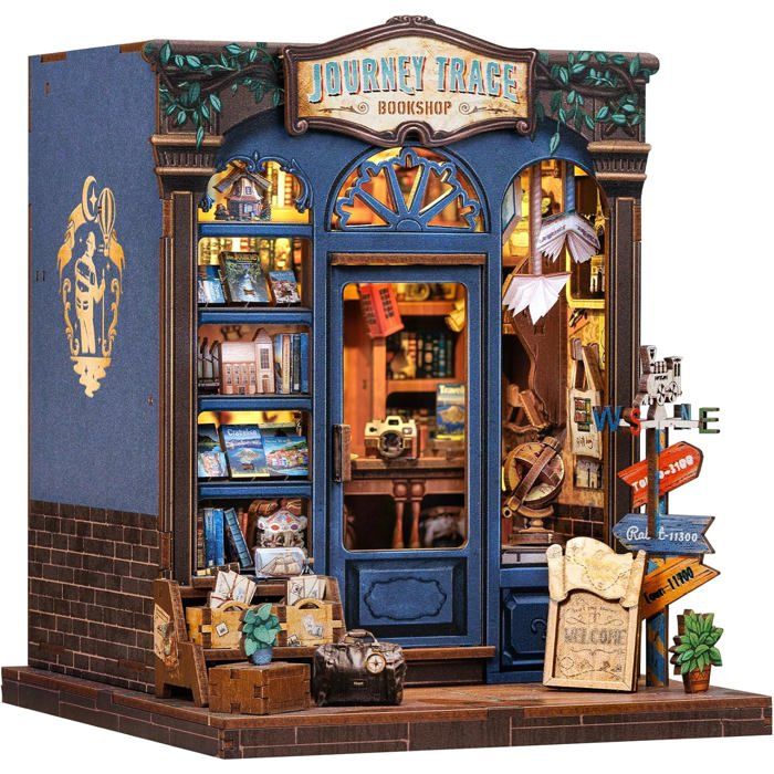 Book Nook KitDIY Bois Maison Miniature a Construire Adultes DIY Miniature House Puzzle 3DDécoration DétagèreBois 3D Puzzle