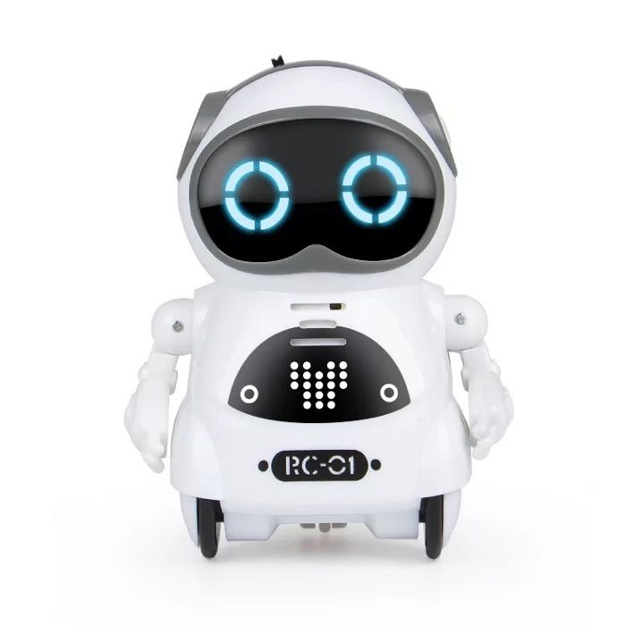 Mini jouets robots RC interactifs : parler chanter danser raconter des histoires - Cadeau idéal pour les enfants - Blanc