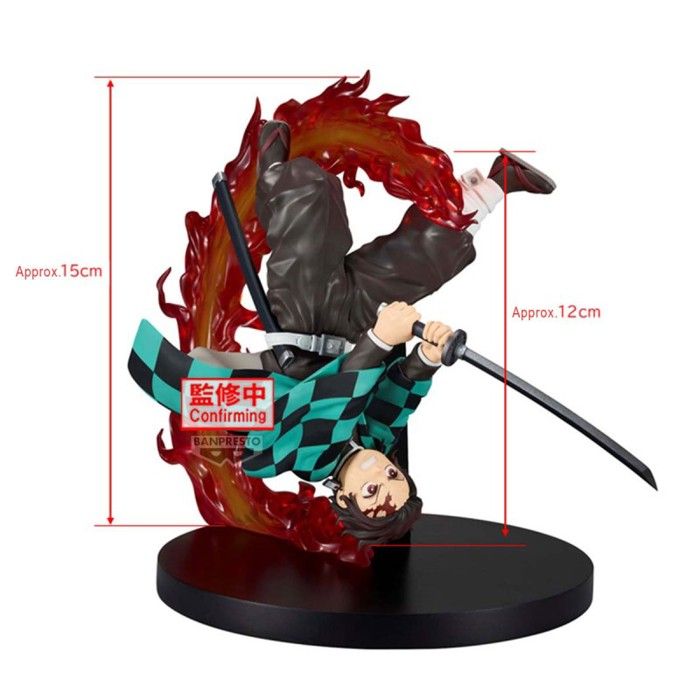 Figurine - BANPRESTO - Tanjiro Kamado - 15 cm - Vibration Stars Plus - Effet flammes translucides
