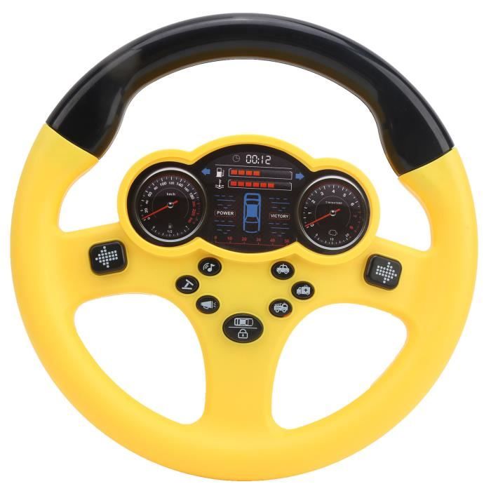 Vvikizy Jouet de volant Volant électrique de Simulation pour enfants jouet de conduite de voiture jouet jeux dactivite Jaune