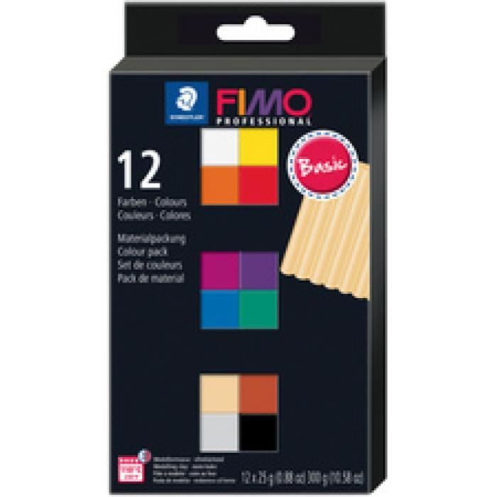 Pâte à modeler - FIMO PROFESSIONAL - Kit de 12 - Multicolore - Professionnelle - À partir de 3 ans
