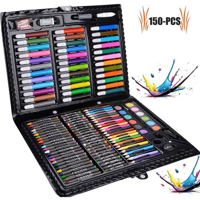 Crayon de couleur - Malette de Coloriage - 150 pièces - Aquarelle - Plastique - Mixte