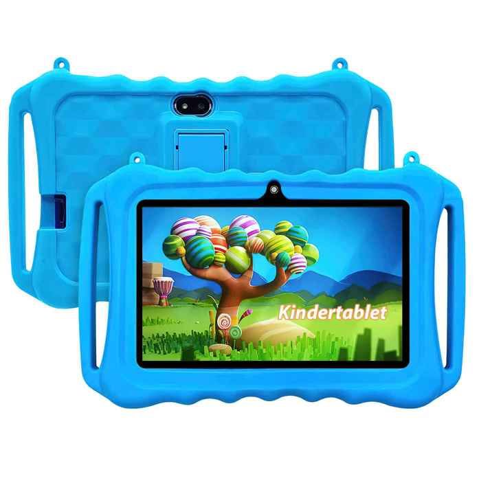 Tablette enfant 7 pouces Android 11 avec coque antichoc contrôle parental WiFi Bluetooth 2Go RAM 32Go Bleu