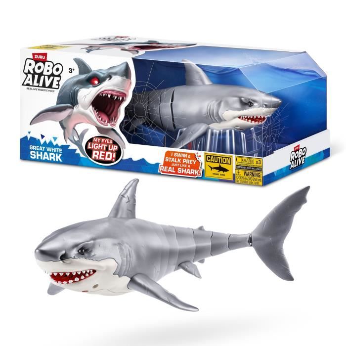 ZURU Robo Alive Shark Attack grand requin blanc interactif