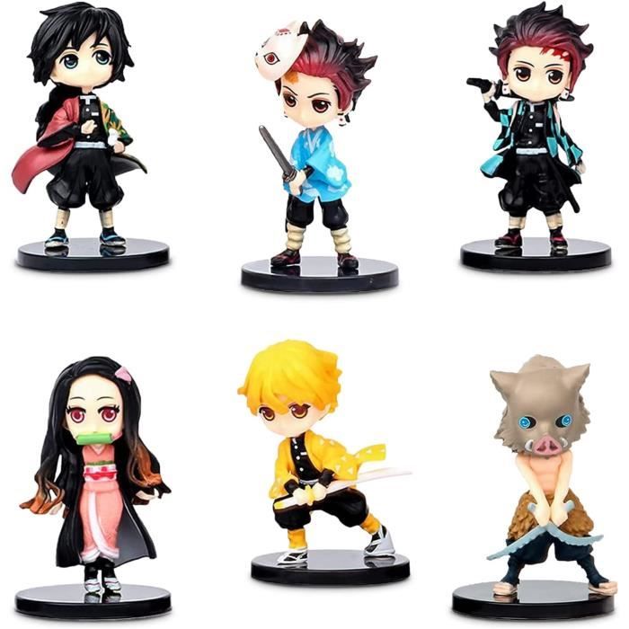 Demon Slayer Mini Figurine 6 Pièces Démon Slayer Cake Topper Demon Slayer Actions Figures Set Demon Theme Décorations de gât[945]