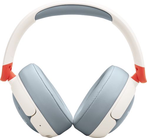 Casque circum-auriculaire sans fil JBL Junior 470NC pour enfants avec réduction active du bruit Blanc Gris et Orange