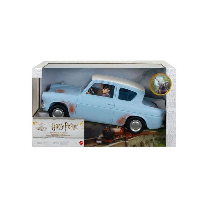 Harry Potter - Coffret Voiture volante + 2 poupees 30 cm - Playset Collection Decoration - Set Jouet Enfant collector et carte