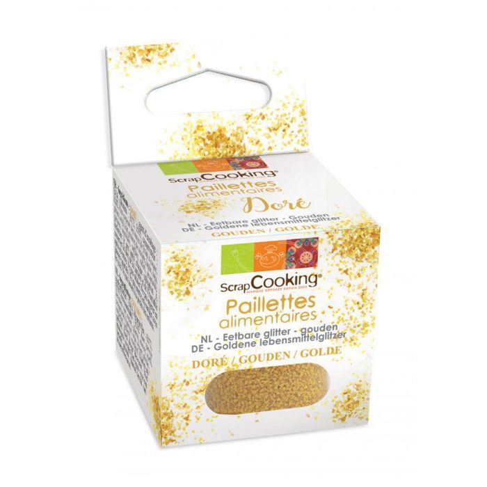 Paillettes alimentaires dorées