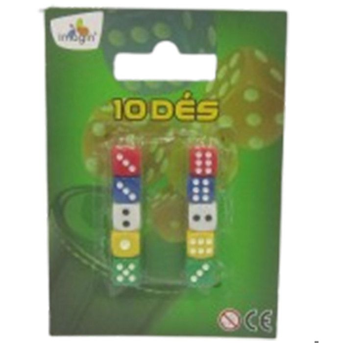 Dés à jouer - IMAGIN - Dés multicolores - 10 dés - Multicolore - Pour enfants à partir de 3 ans