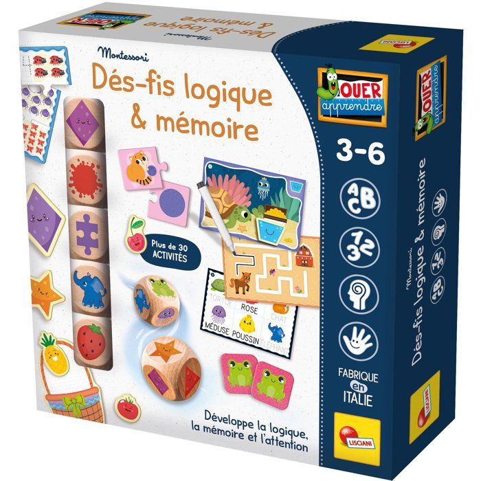 JOUER APPRENDRE Dé-fis Logiques & Mémoire - Jeu Éducatif - LISCIANIGIOCHI - Activités & Développement Cognitif - Dès 3 ans