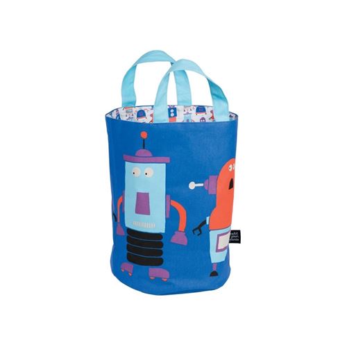 Corbeille à jouets ou linge les robots Petit Jour Paris Bleu