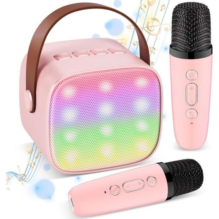 Micro karaoké sans fil - JORMFTTE - Modèle JORMFTTE - 2 micros - Rose - Pour filles 4-12 ans