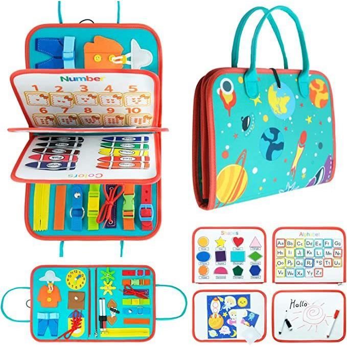 Jouet éducatif - AMOUNE - Busy Board Montessori - Blanc - 3 ans et plus - Activités ludiques