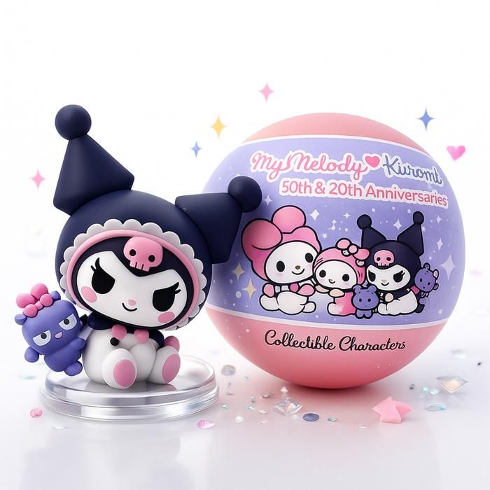 Œuf Surprise 65mm – Capsule Mystère Sanrio My Melody / Kuromi – Figurine Kawaii – Jouet Cadeau Enfant