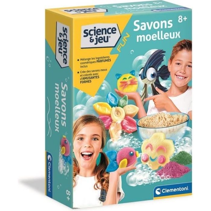 Clementoni - Jeu de science - Création de savons moelleux pour enfants - Ingrédients et ustensiles inclus - Dès 8 ans