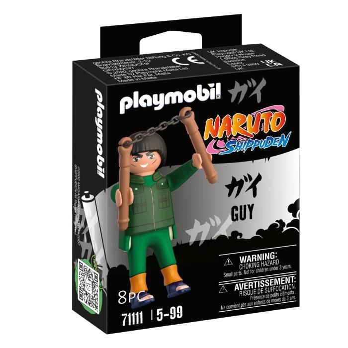 PLAYMOBIL - Naruto Shippuden - Gaï Maito - Figurine avec Nun-Chaku - 8 pièces