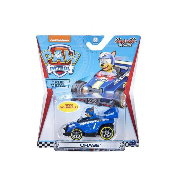Pat Patrouille Vehicule En Metal : Chase Et Son Voiture De Police 7 Cm - Paw Patrol Voiture Miniature Bleu Race Rescue