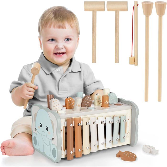 Jouet Bebe 1 an Jouet Montessori Xylophone Bebe Jouet en Bois Jeux Enfants Cadeau Garcon Fille 1 2 3 4 Ans