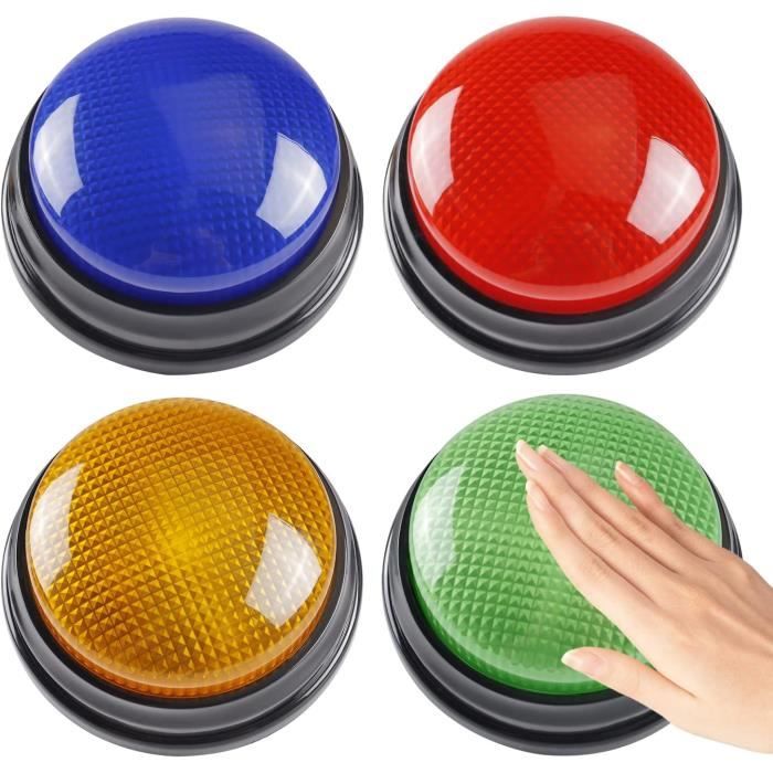 Buzzer de jeu - Enfant - 4 pièces - Couleurs uniques - Développement de lattention - Jeu interactif